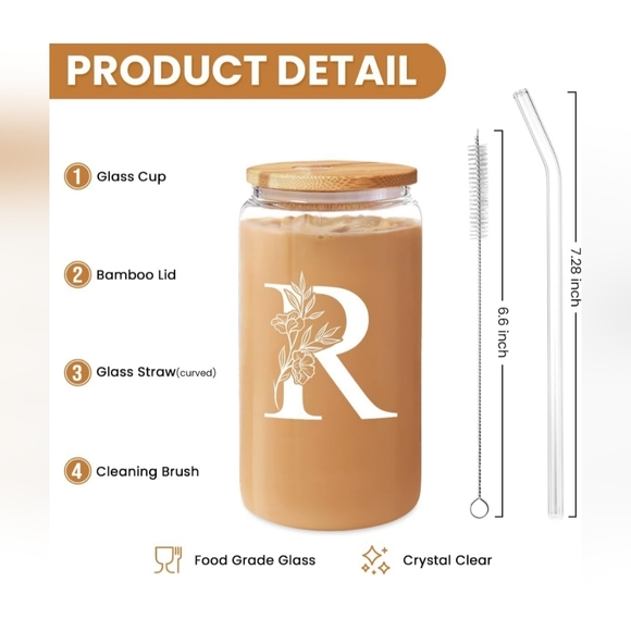 Monogrammed "R" Glass Cup - Picture 5 of 11